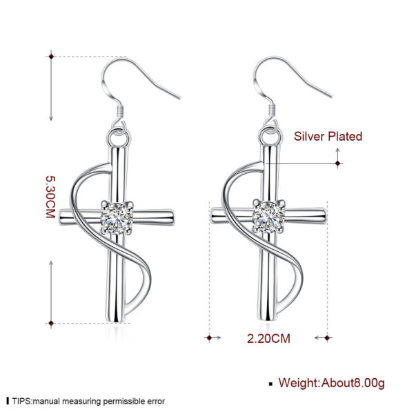 New Cross-border Popular Elongated Cross Earrings - Image 5