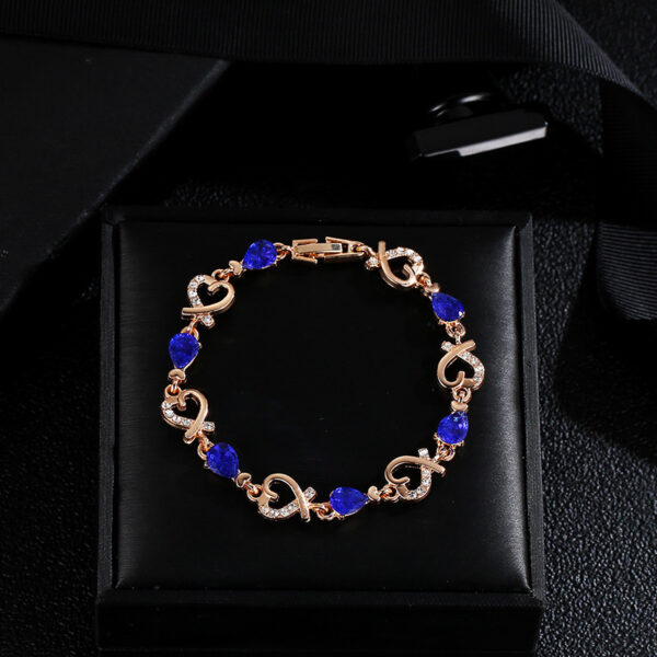 Hollow Love Heart Bracelet with Rhinestones - Image 5