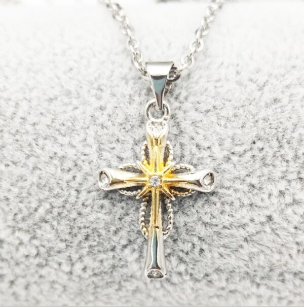 Octagonal Star Cross Alloy Pendant - Image 3