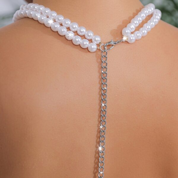 Elegant Retro Exaggerated Pearl Geometric Necklace - Image 5