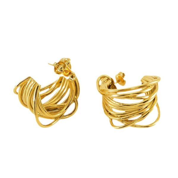 Gold Earrings Simple Fashion Design - Image 5