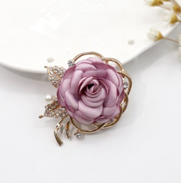 Fabric Roses Flower Brooch Fashion - Image 8