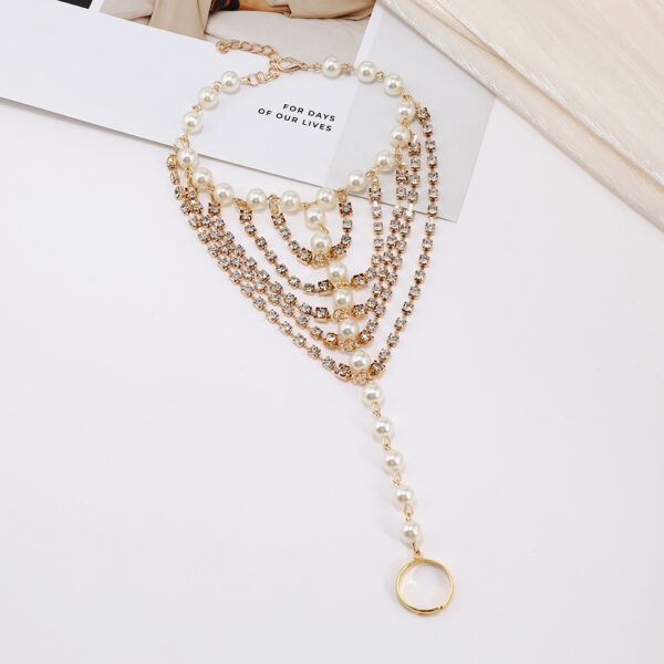 Beach Foot Ornaments Fashion Luxury Multi-layer Diamond Claw Chain Pearl Tassel - Image 6