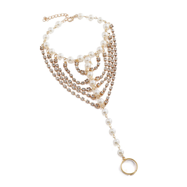 Beach Foot Ornaments Fashion Luxury Multi-layer Diamond Claw Chain Pearl Tassel - Image 7