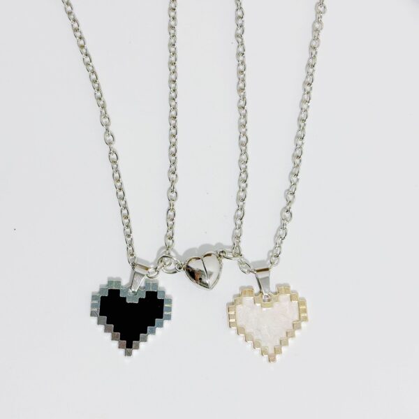 2pcs Magnetic Heart-shaped Mosaic Necklace Fashion Personality Couple Love Necklace For Valentine's Day - Image 6