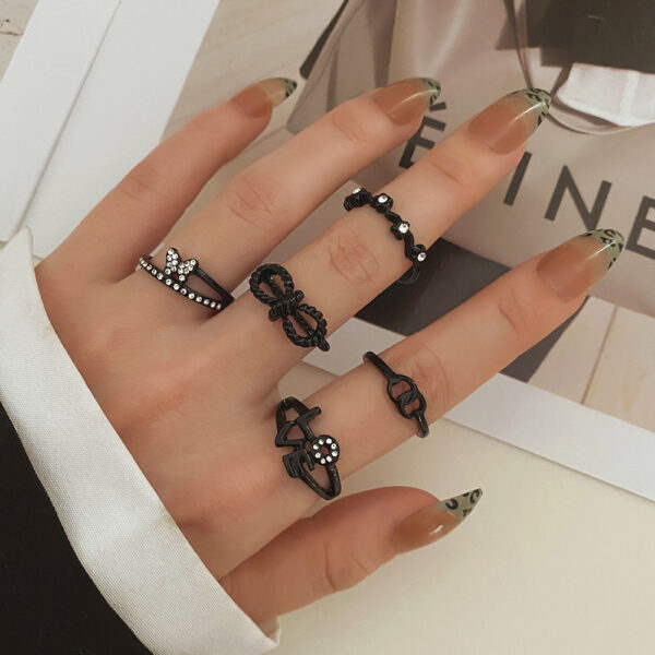 Ring Set 5 Piece Creative Vintage Snake Cross Spiral Ring - Image 7