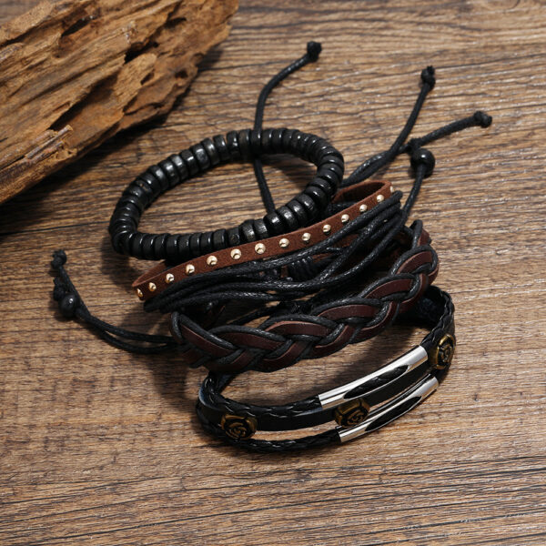 European And American Manufacturers Wholesale Rose Vintage Leather Bracelet - Image 3