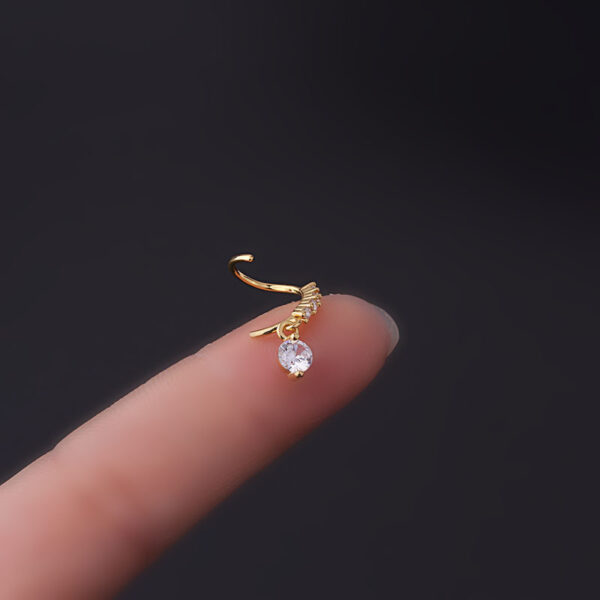 Fashion Jewelry New Popular Drop Of Zircon Pendant Nose Ring - Image 3