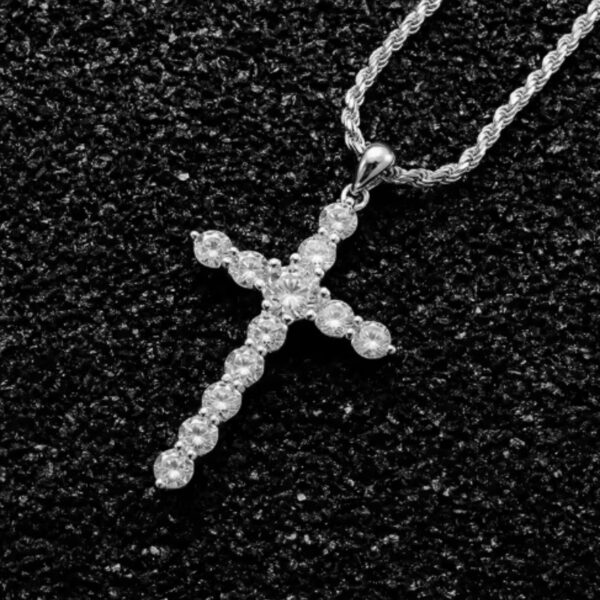 S925 Sterling Silver Cross Necklace for Men and Women - Image 2