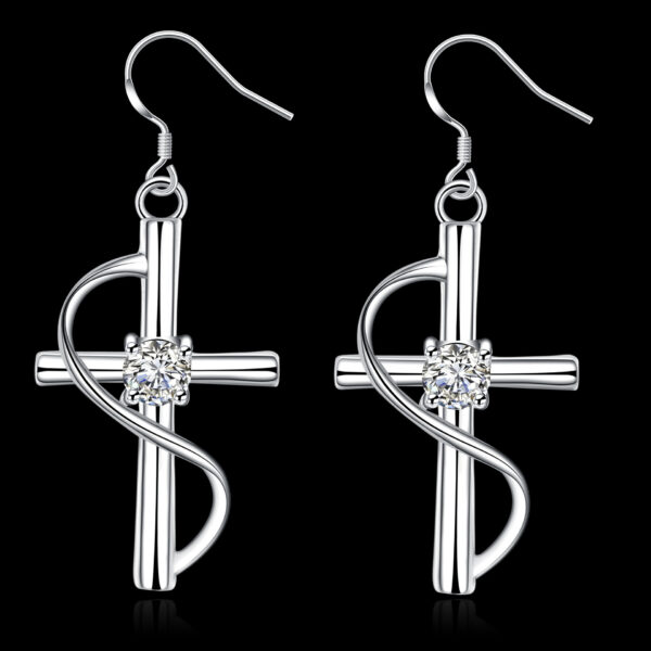 New Cross-border Popular Elongated Cross Earrings - Image 3