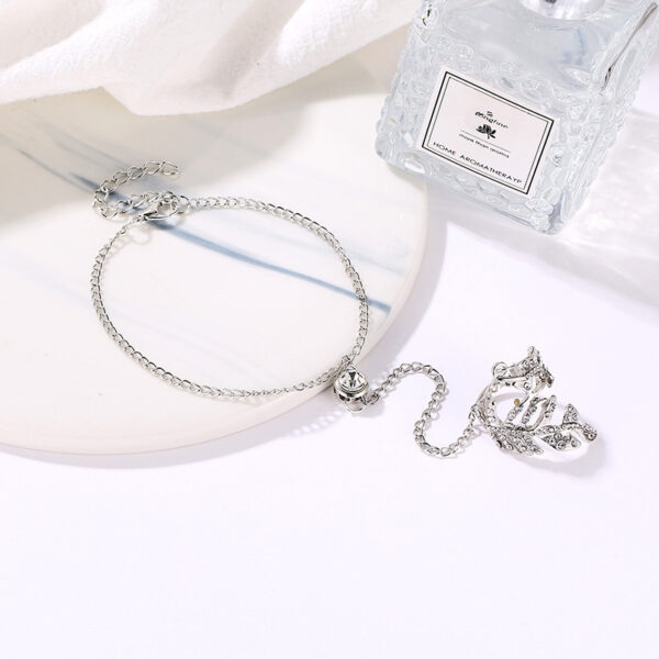 Bracelet One Piece Set Personalized Diamond Leaf Ring - Image 5