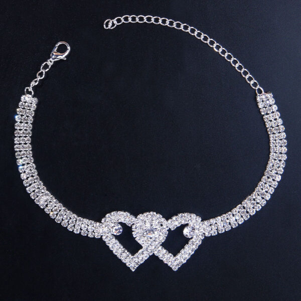 Personalized Double Heart Bracelet Anklet - Image 5