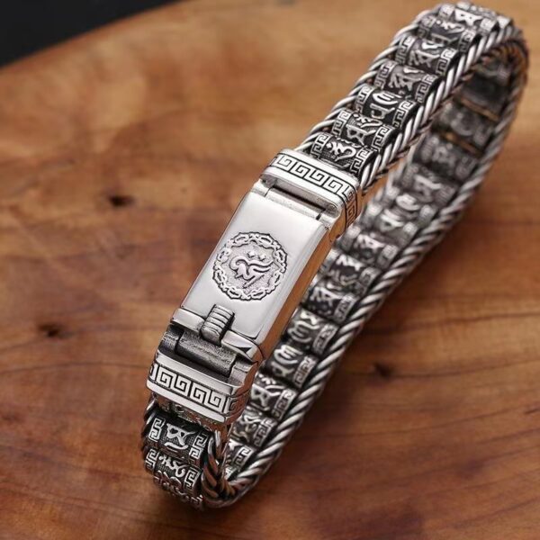 Thai Silver Bracelet With Six Words Of Truth - Image 6