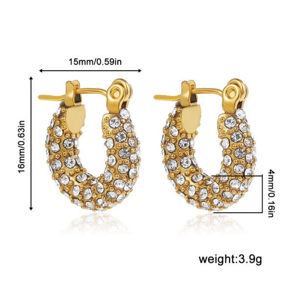 Stainless Steel 18K Gold Plating Twist-knot Earrings With Diamonds - Image 5