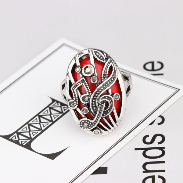 Hollow Carved Music Symbol Retro Ring - Image 4