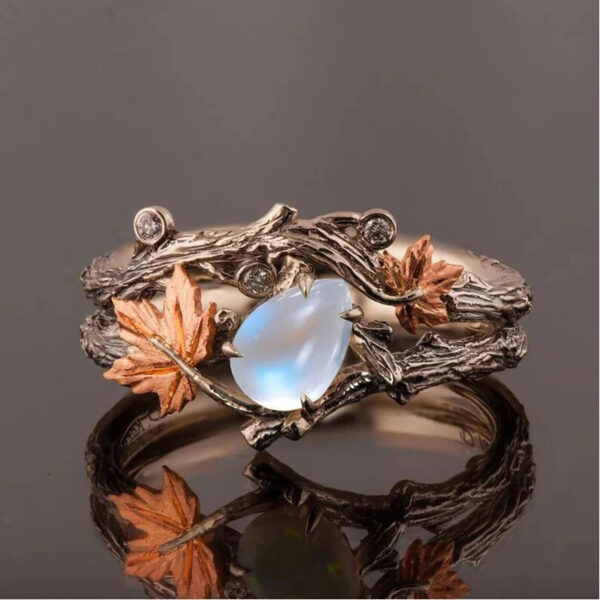 Vintage Golden Branch Maple Leaf Ring - Image 3