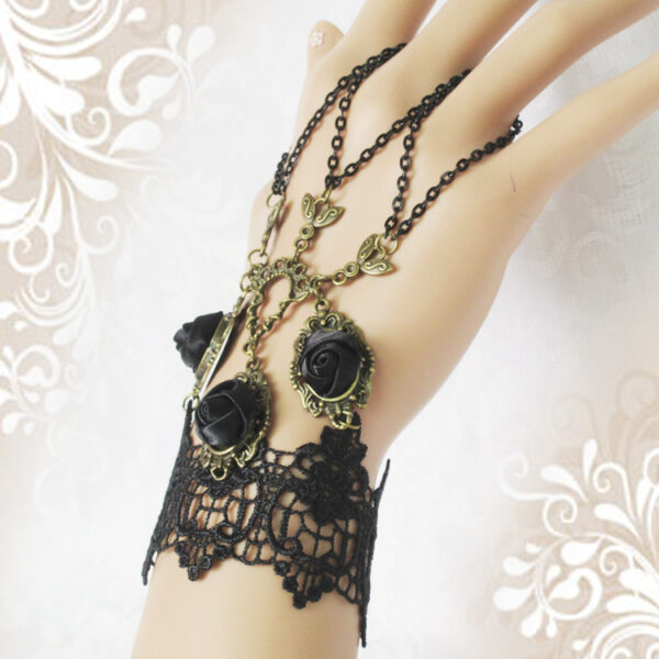 Accessories Black Vintage Lace Women's Bracelet Wristband - Image 4