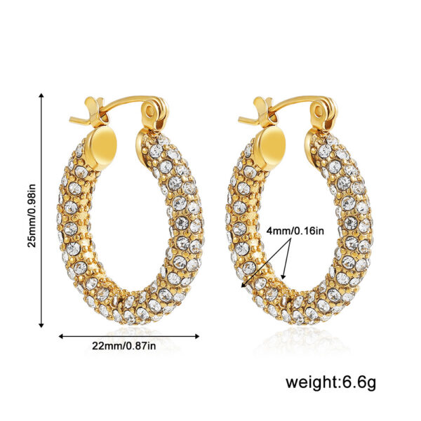 Stainless Steel 18K Gold Plating Twist-knot Earrings With Diamonds - Image 10