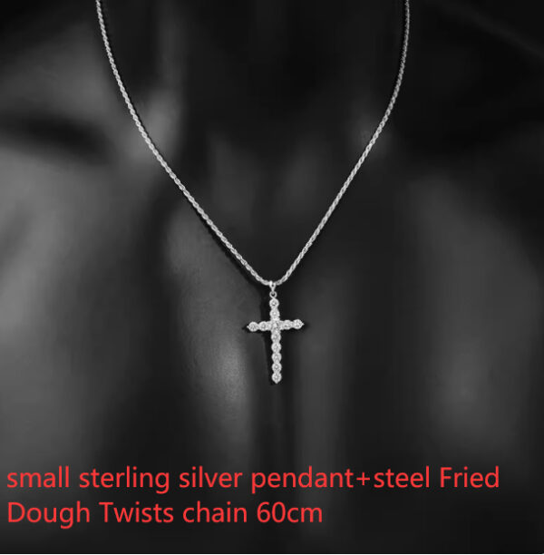 S925 Sterling Silver Cross Necklace for Men and Women - Image 4