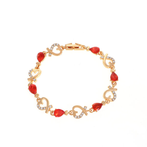 Hollow Love Heart Bracelet with Rhinestones - Image 8