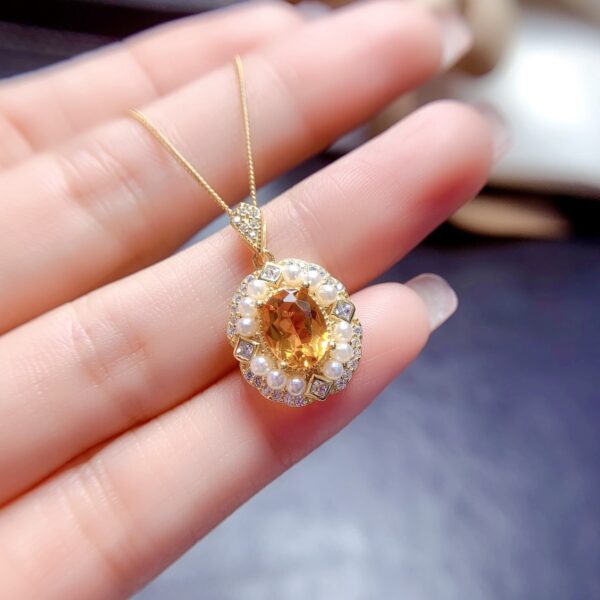 Jewelry Natural Citrine Set S925 Silver Female - Image 8