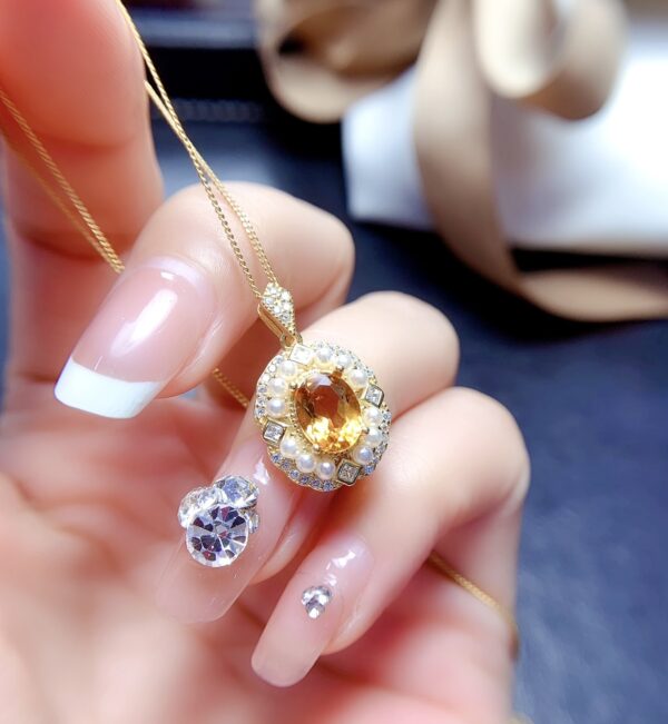 Jewelry Natural Citrine Set S925 Silver Female - Image 9