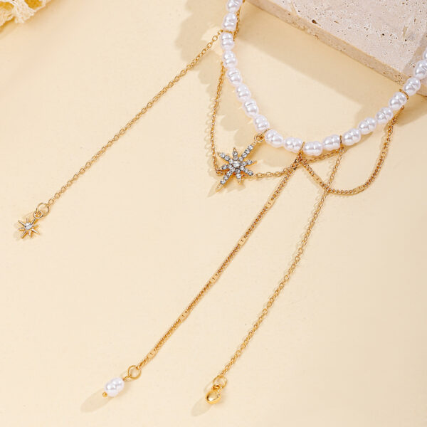 Pearl Necklace Tassel Alloy Six-pointed Star - Image 4