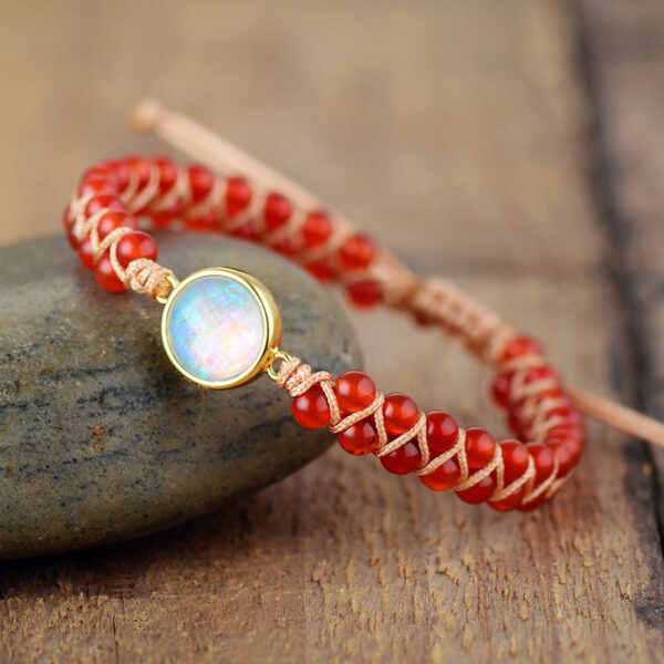 Lady amethyst opal braided chain friendship bracelet - Image 3