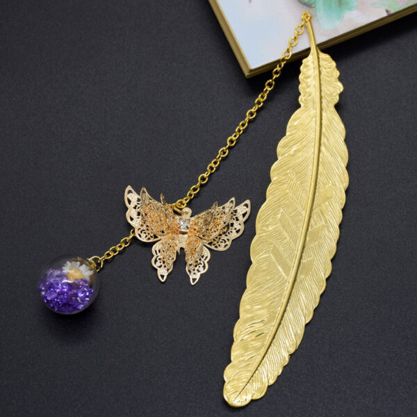 Chinese Style Metal Feather Bookmark Leaf Vein Butterfly Crafts Creation - Image 8