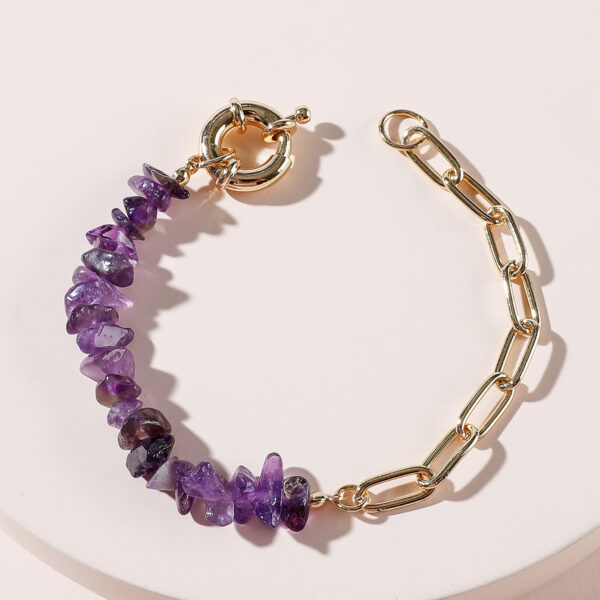 Qingdao Daiwei Jewelry Rough Stone Crystal Amethyst Stone Chain Bracelet - Image 3