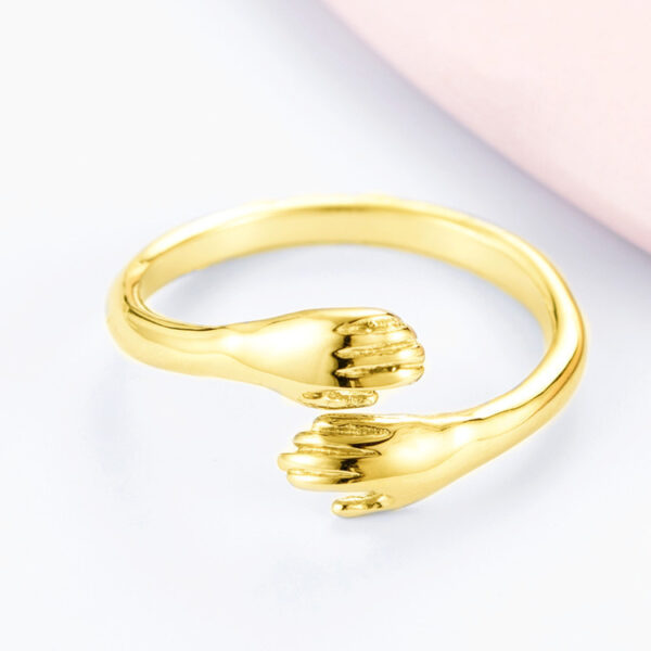 All-match Temperament Love Hug Couple Opening Adjustable Ring - Image 4