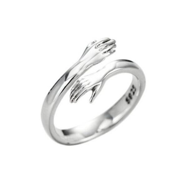 All-match Temperament Love Hug Couple Opening Adjustable Ring - Image 3