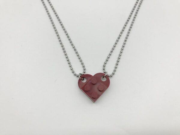 Detachable Love Heart Shaped Block Pendant Necklace - Image 2