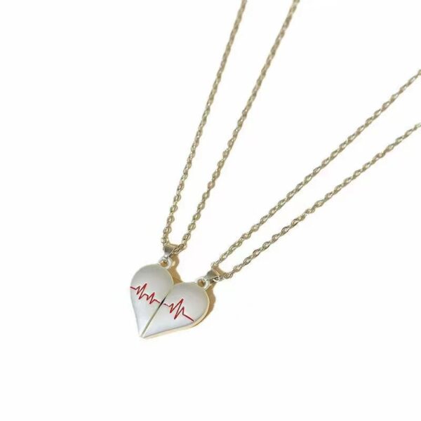 Heartbeat Magnetic Heart Necklace Love Couple Jewelry - Image 3