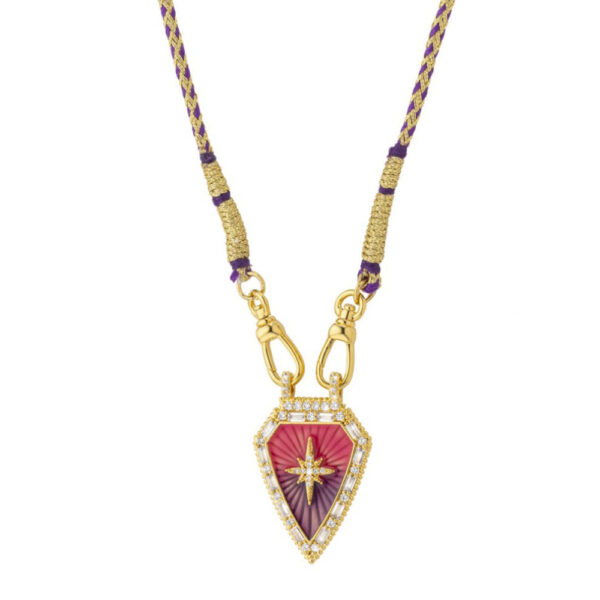 Fashion Color Tarot Necklace Simple Drop Oil Zircon Pendant Gold Plated - Image 4