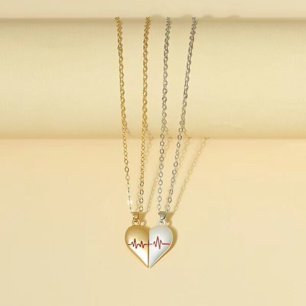 Heartbeat Magnetic Heart Necklace Love Couple Jewelry - Image 7