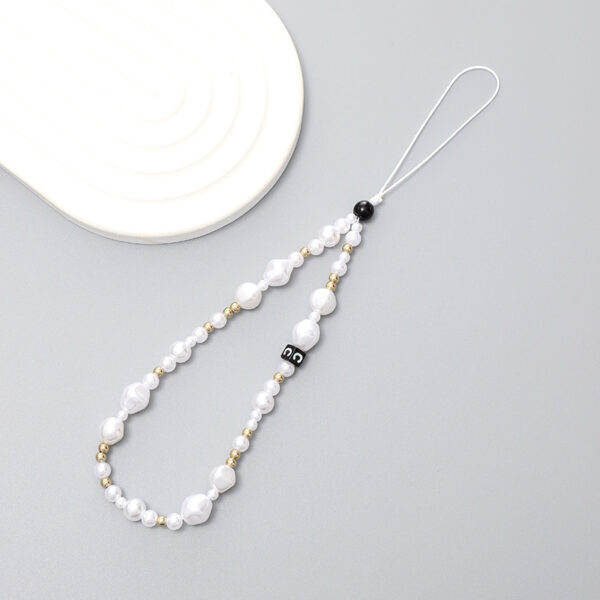 Decorative Letters Short New Special-shaped Pearl Mobile Phone Charm - Image 4