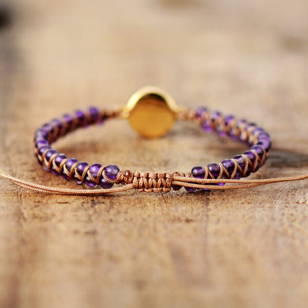 Lady amethyst opal braided chain friendship bracelet - Image 2