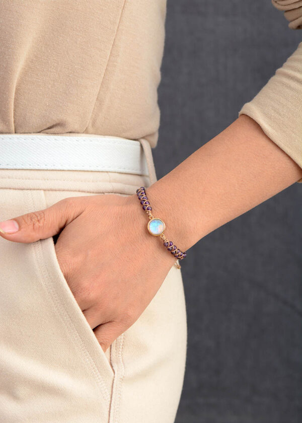 Lady amethyst opal braided chain friendship bracelet - Image 9