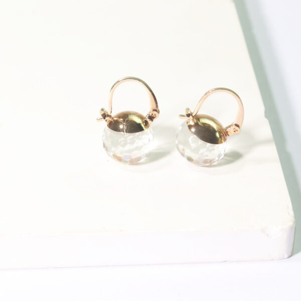 European And American Stylish Round Crystal Ear Clips Women - Image 3