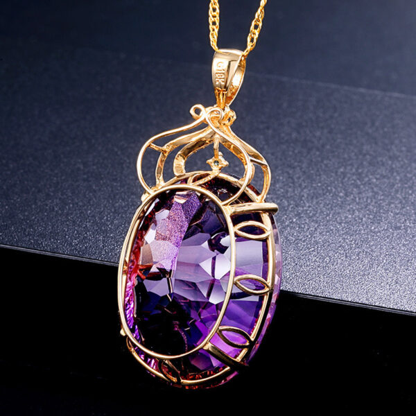 Amethyst Pendant Amethyst Sweater Chain - Image 3