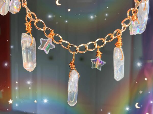 Mushroom And Angel Halo Quartz Crystal Necklace - Image 3