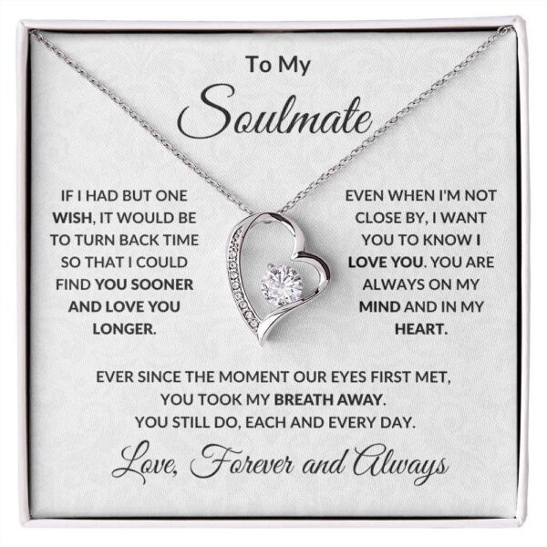 My Soul Mate Forever Love Heart Pendant Necklace - Image 3