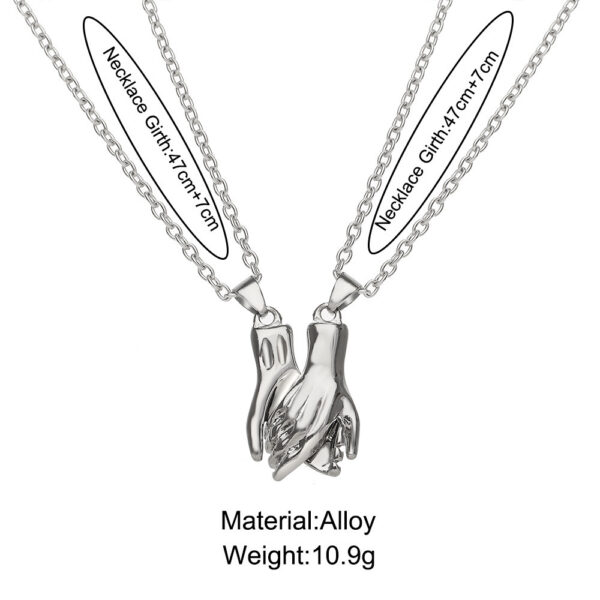 Couple Holding Hand Necklace Magnetic Suction Hand Holding Men And Women Love Clavicle Chain - Image 7