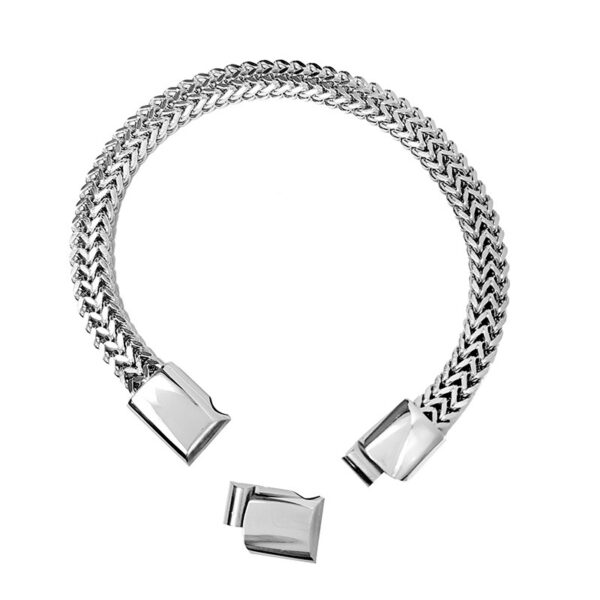 Simple Cuban Stainless Steel Detachable Three-section Magnet Bracelet - Image 7