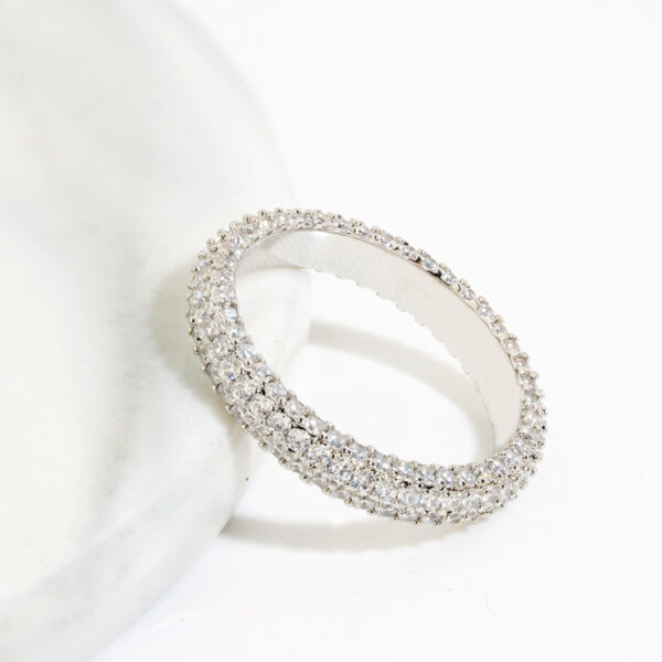 Ins Style Silver Jewelry Full Diamond Single Row Ring Women - Image 5