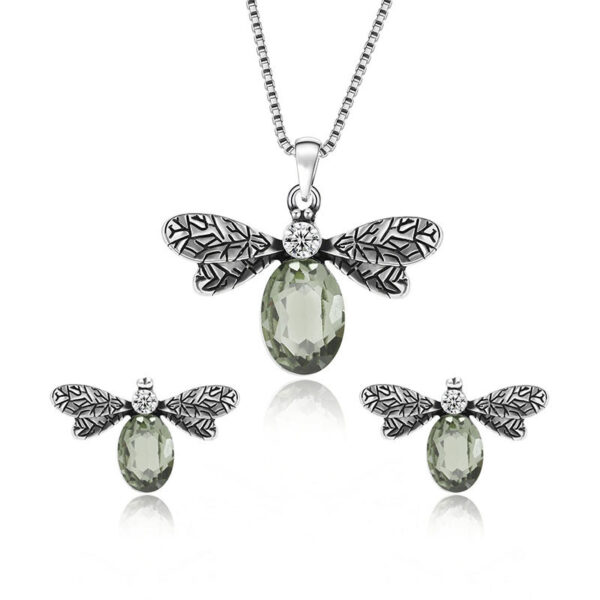 Alloy Insect Creative Necklace Earrings Two-piece Suit - Image 5