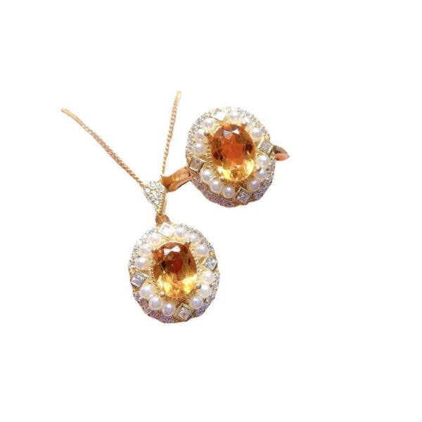 Jewelry Natural Citrine Set S925 Silver Female - Image 5