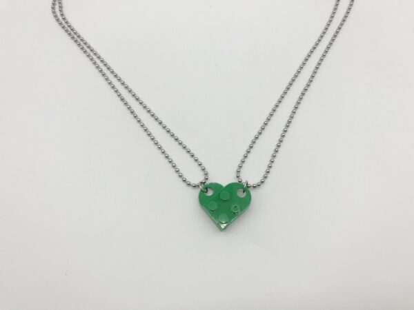 Detachable Love Heart Shaped Block Pendant Necklace - Image 7