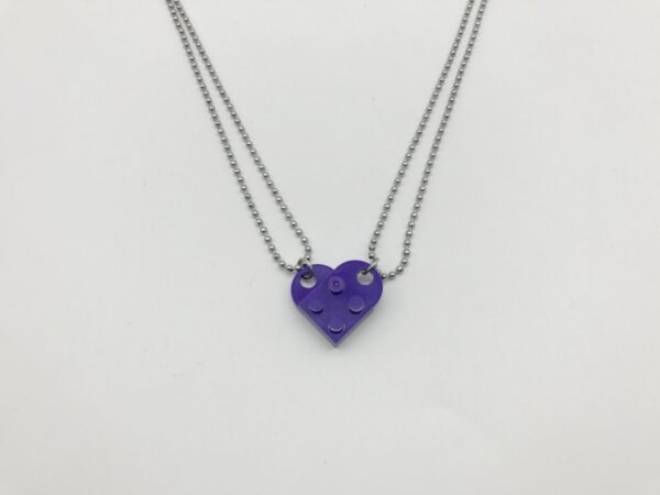 Detachable Love Heart Shaped Block Pendant Necklace - Image 4